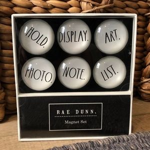 Rae Dunn set of six glass dome magnets